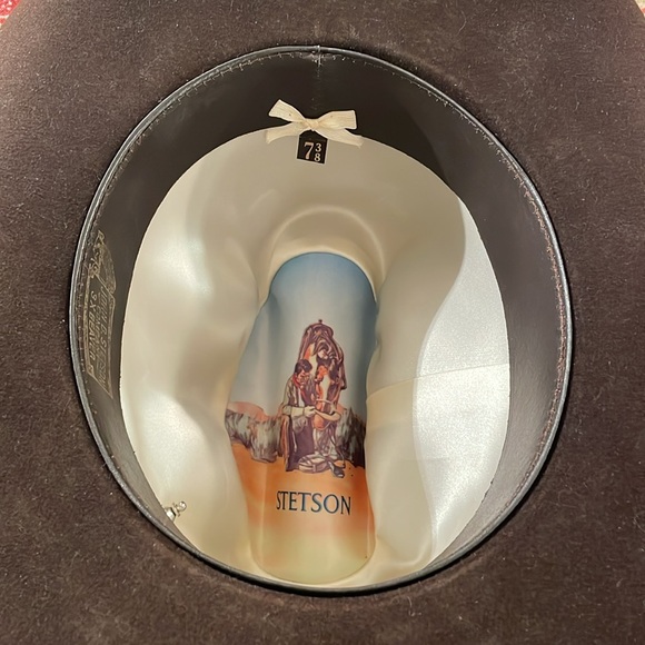 John B Stetson Co 3 x Chocolate Beaver Plume Feather Metal Arrowhead Turquoise - Picture 7 of 8